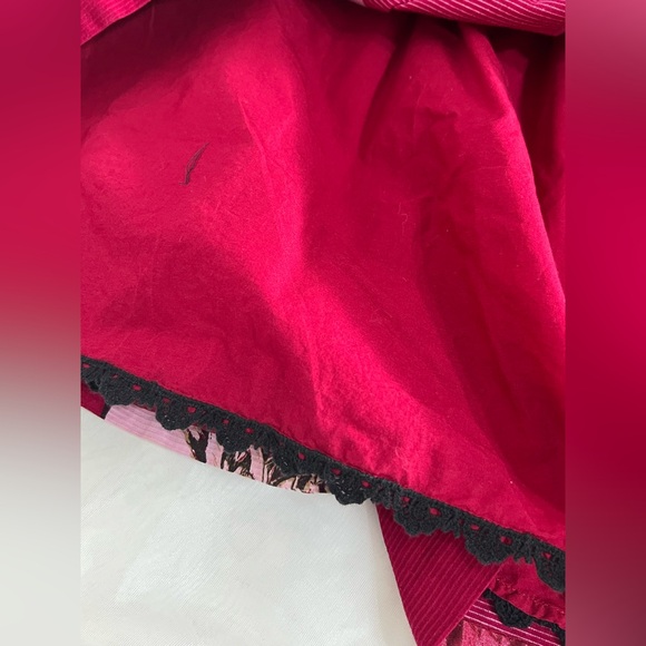 Anthropologie Maeve Floral Dagmar Red Pink/White Floral Shirt Dress Size 8 - Picture 12 of 12